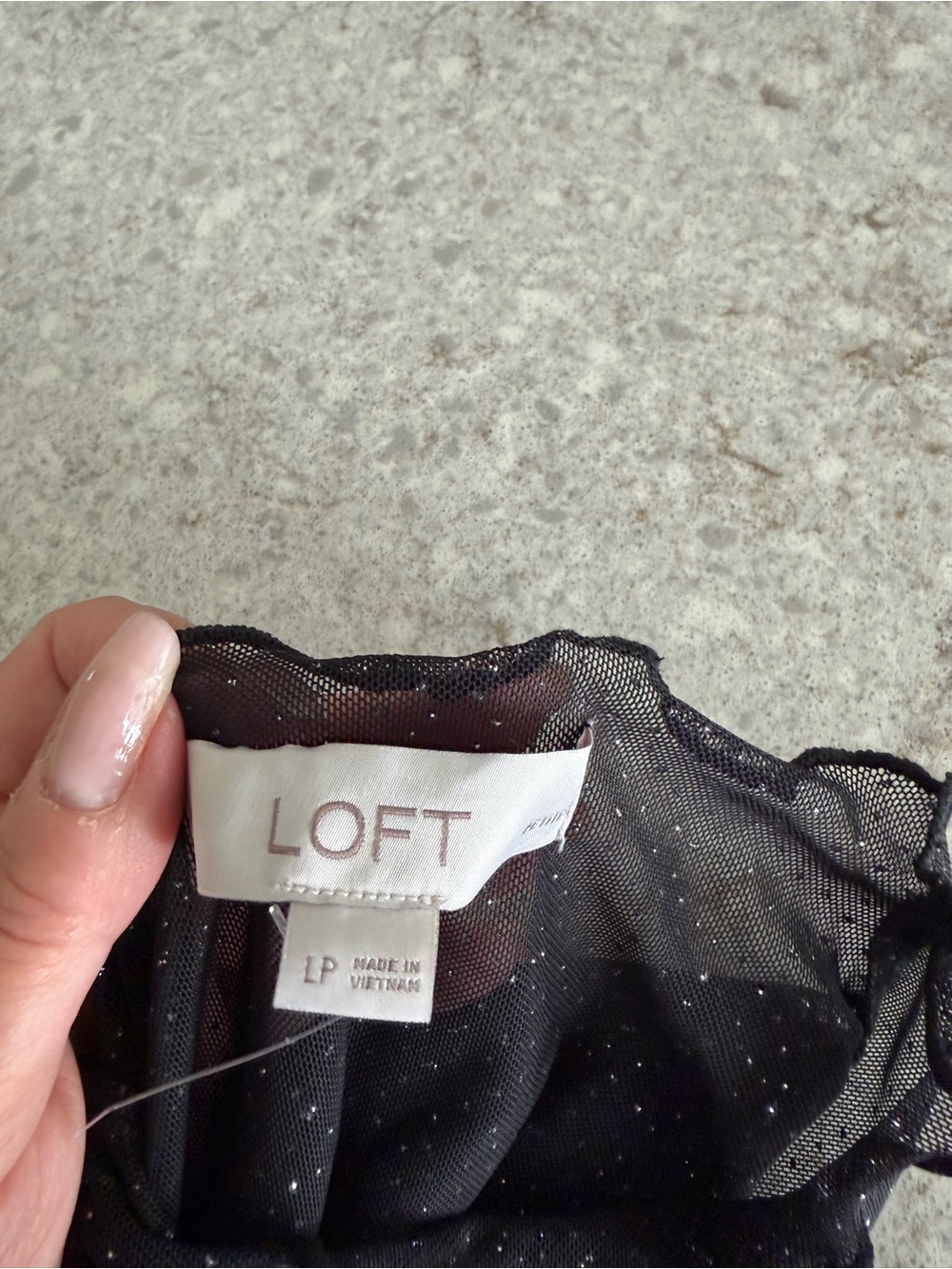 LOFT Black Sheer Dot-Print Blouse